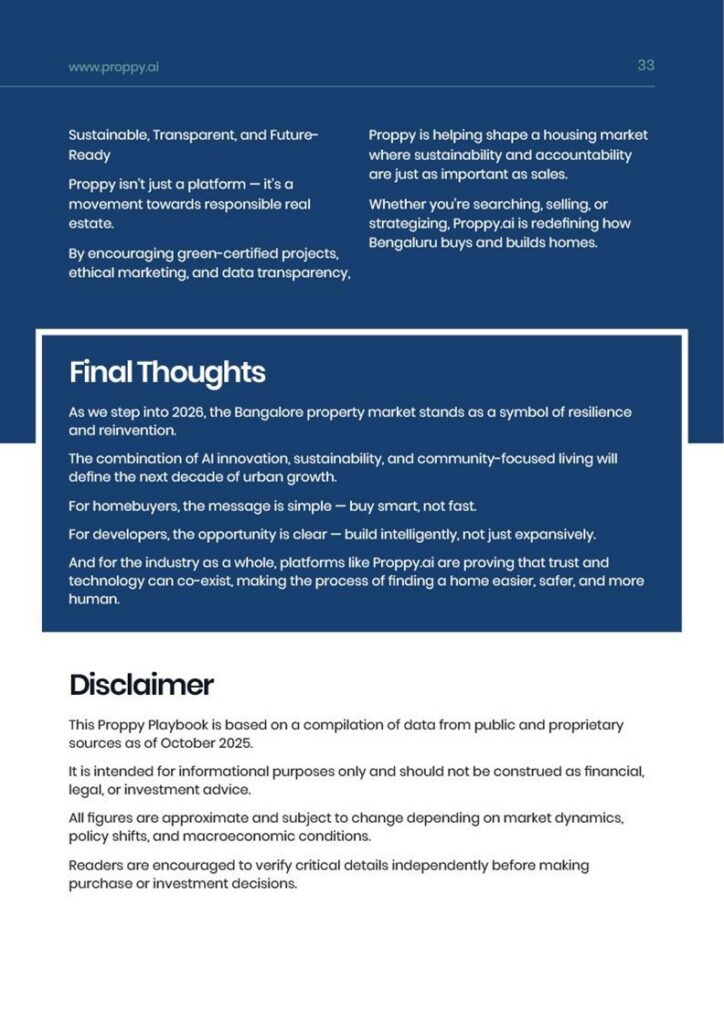 Final Thoughts on Bangalore property market