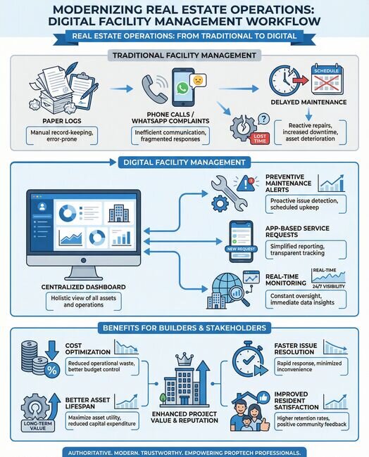 real estate operations digital facility management workflow