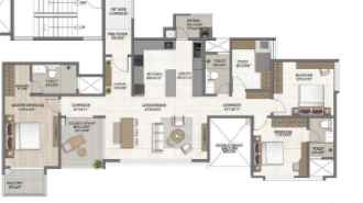 The Earthscape – Sarjapura Road, Bangalore — 3.5 BHK Floor Plan