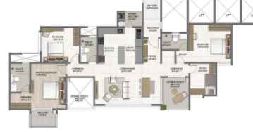 The Earthscape – Sarjapura Road, Bangalore — 3.5 BHK Floor Plan
