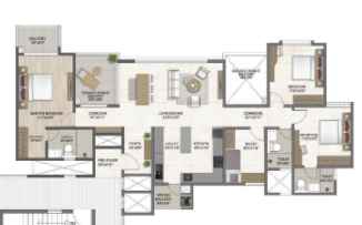 The Earthscape – Sarjapura Road, Bangalore — 3.5 BHK Floor Plan