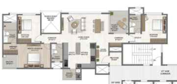 The Earthscape – Sarjapura Road, Bangalore — 3 BHK Floor Plan
