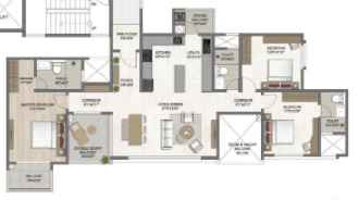The Earthscape – Sarjapura Road, Bangalore — 3 BHK Floor Plan