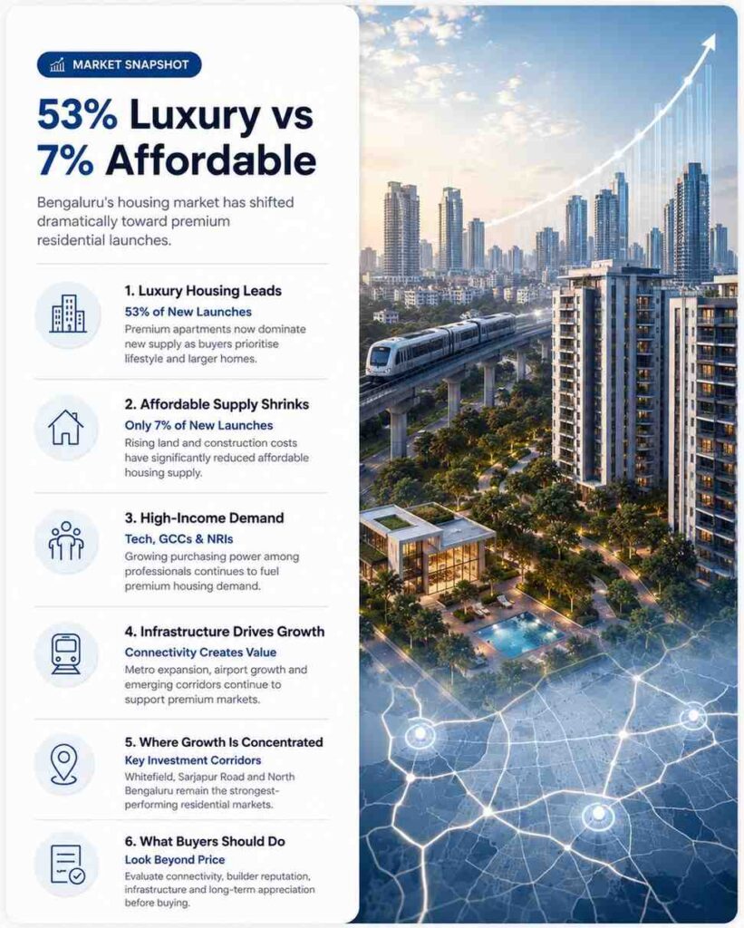 53% luxury vs 7% affordable homes in bangalore