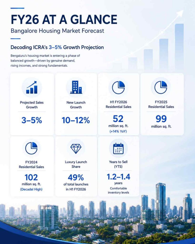 Bangalore Housing Market FY26 based on ICRA's latest outlook